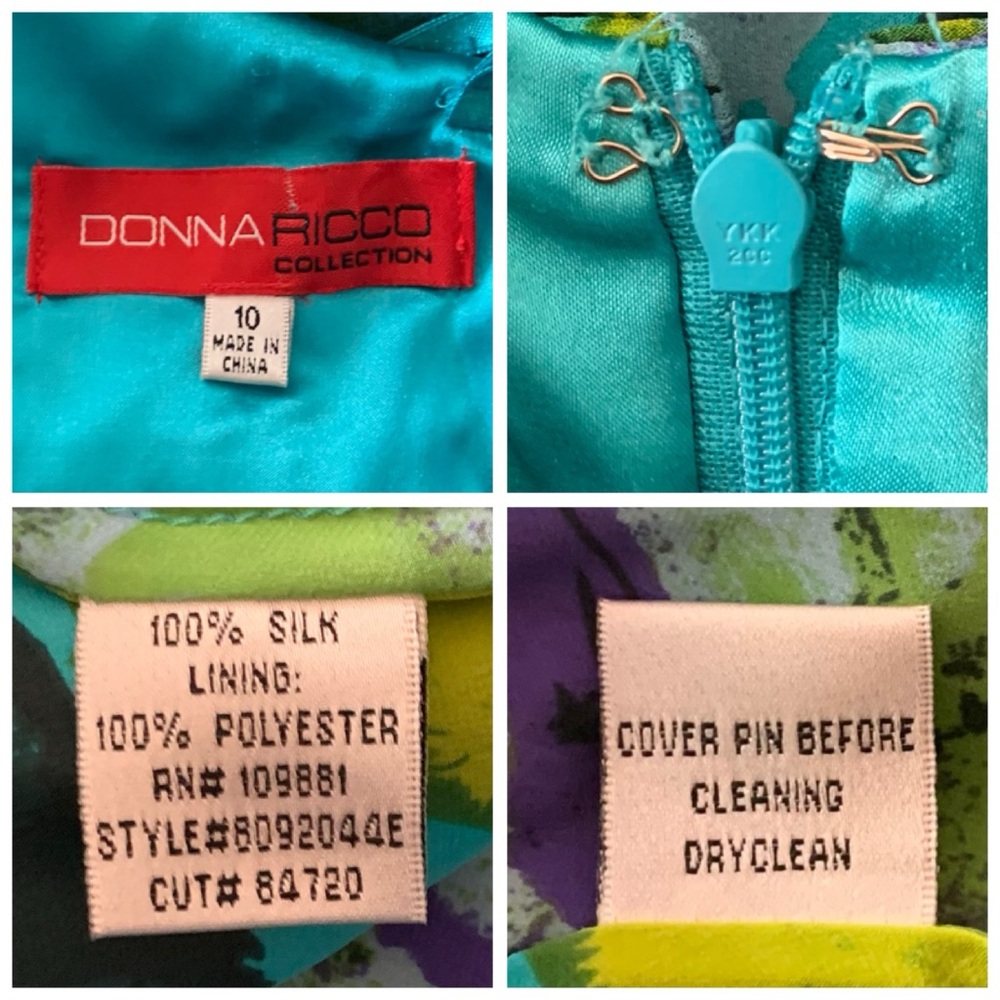Donna Ricco Halter Maxi Gown in Blue and Green - Picture 16 of 16